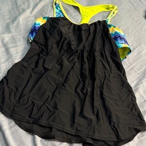 Nike Vibrant Swim Tank Top with Neon Highlights